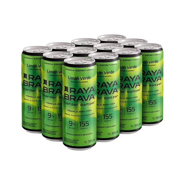 [12packLimF] Raya Brava Limón Verde - Bebida Espirituosa con 9% Alc. 12 pack (c)