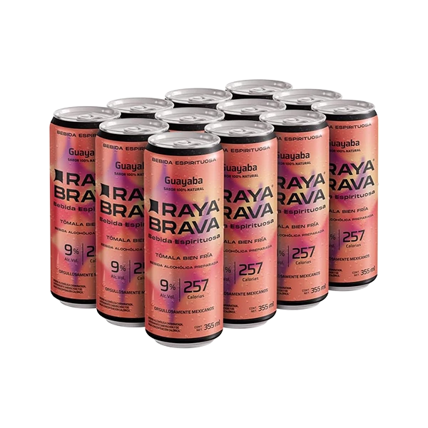 Raya Brava Guayaba - Bebida Espirituosa con 9% Alc. 12 pack