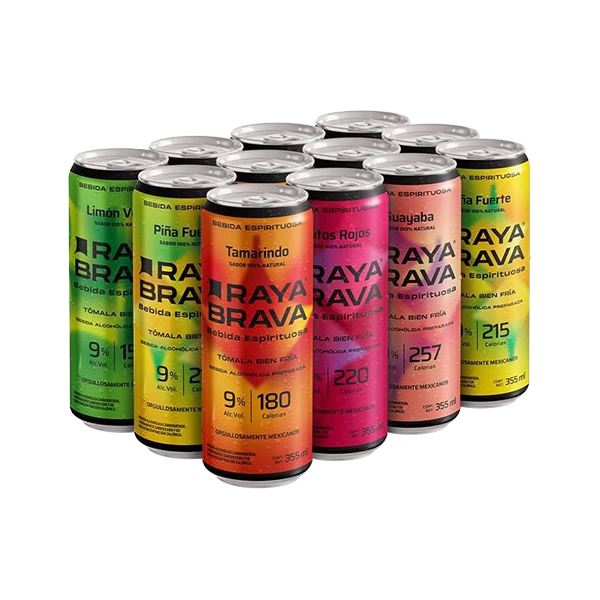 [RBNMIX12] Raya Brava Mix de Sabores - Bebida Espirituosa con 9% Alc. 12 Pack